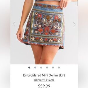 2 piece embroidered denim set